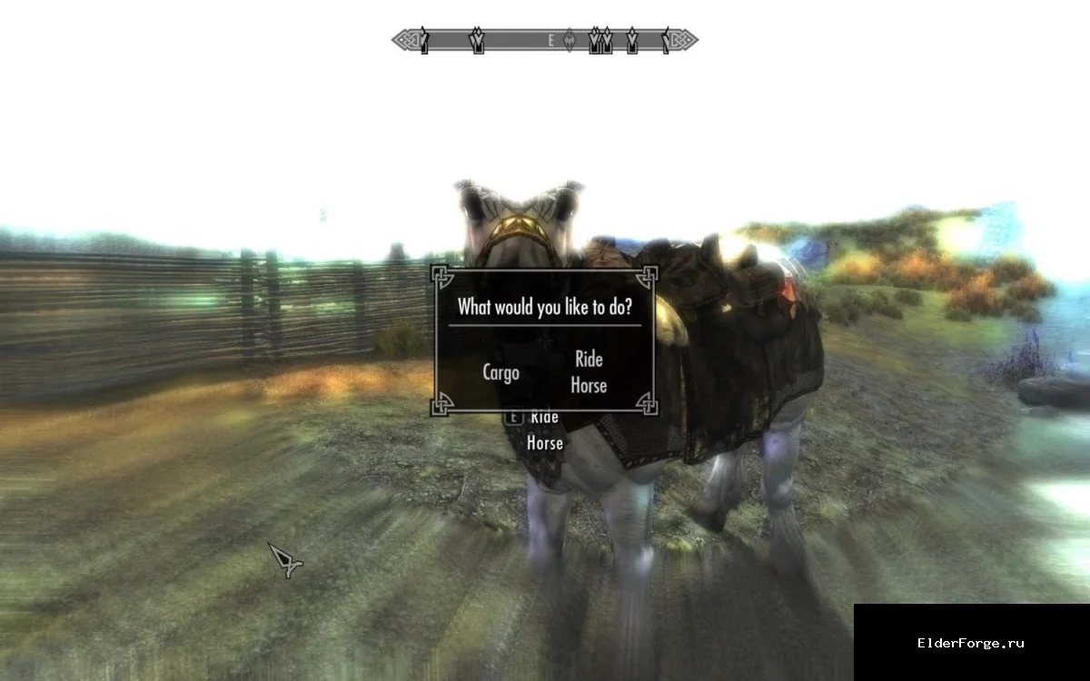 Обложка мода: Универсальный инвентарь животных для Skyrim LE — полный контроль над лошадьми и зверями