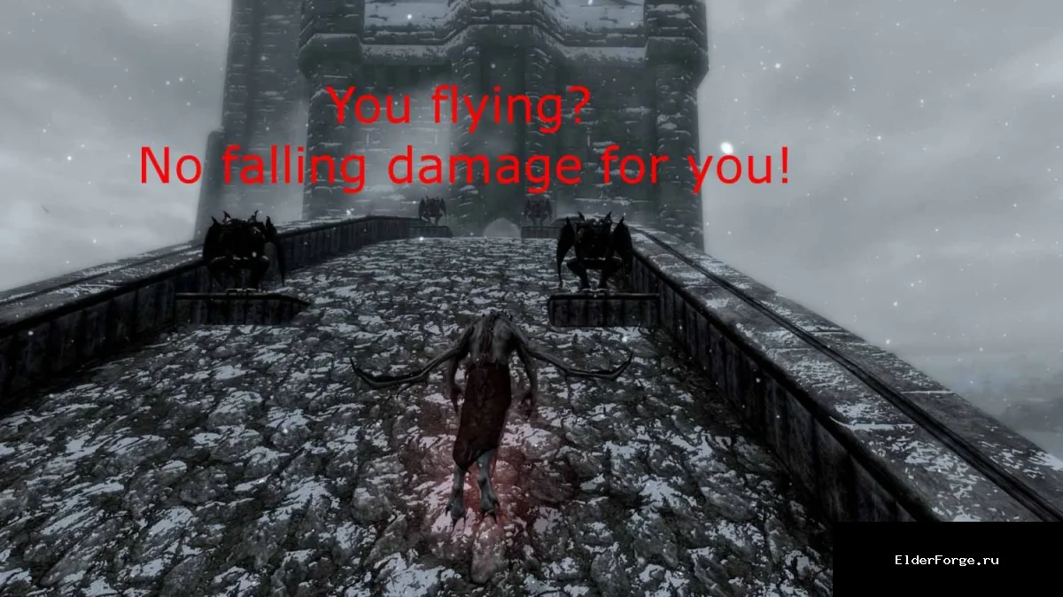 Обложка мода: Урон от падения в облике лорда‑вампира: мод для Skyrim LE