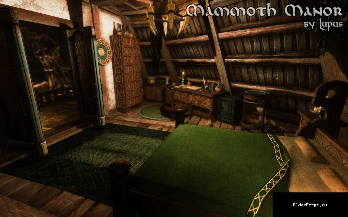 Обложка мода: Усадьба «Мамонт» – уютный дом в Skyrim LE с сауной и конюшней