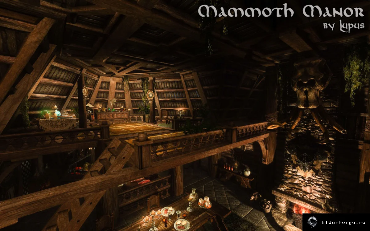 Обложка мода: Усадьба Мамонт — уютный жилой дом в Skyrim LE