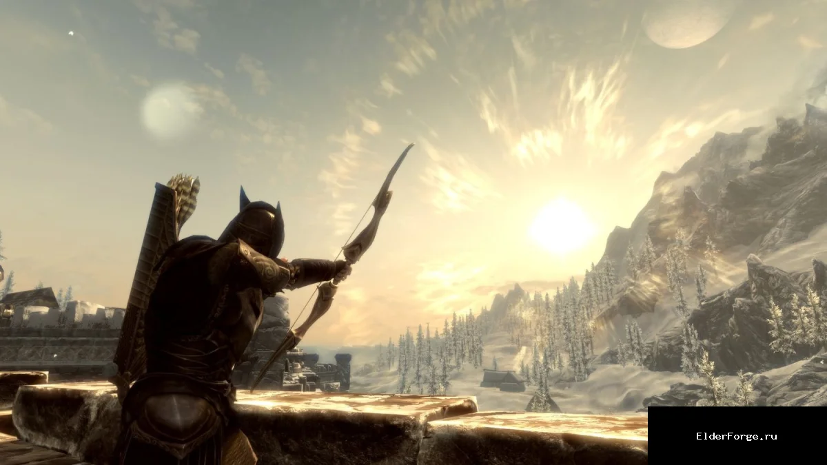 Обложка мода: Усиленный лук Ауриэля для Skyrim Legendary Edition – мощный урон и новые эффекты