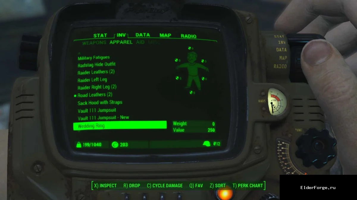 Обложка мода: Увеличение инвентаря в Fallout 4: два режима веса