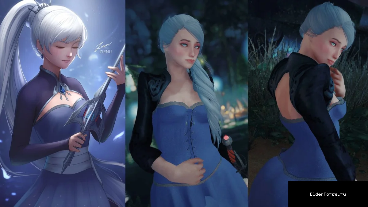 Обложка мода: Вайсс Шни – новая спутница из RWBY для Skyrim LE с магией и рапирой