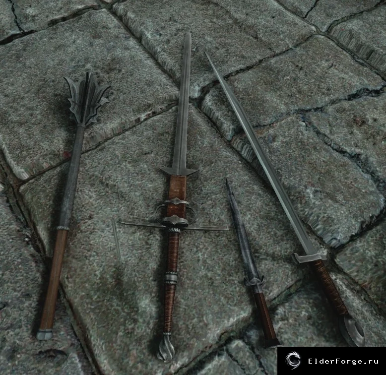 Обложка мода: Оружейная Роше — четыре типа оружия по Ведьмаку для Skyrim LE