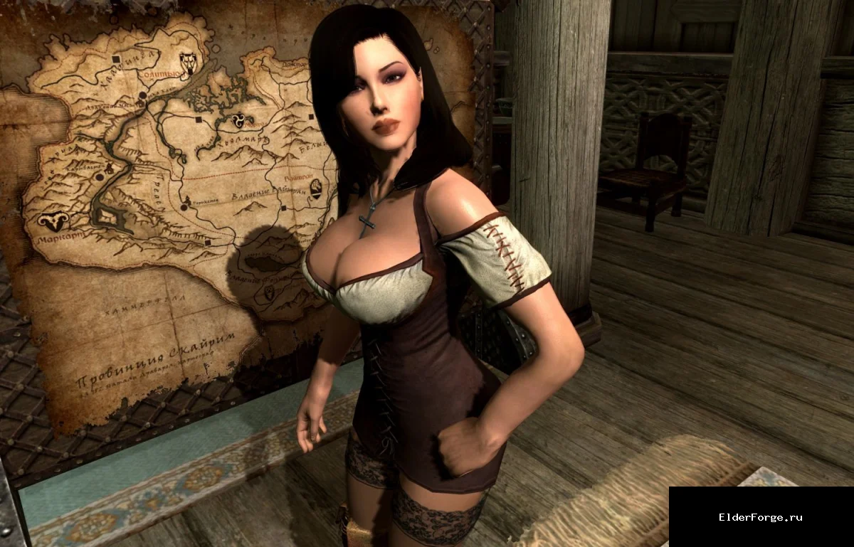Обложка мода: Вероника – сексуальная компаньонка с 7‑body TBBP для Skyrim LE