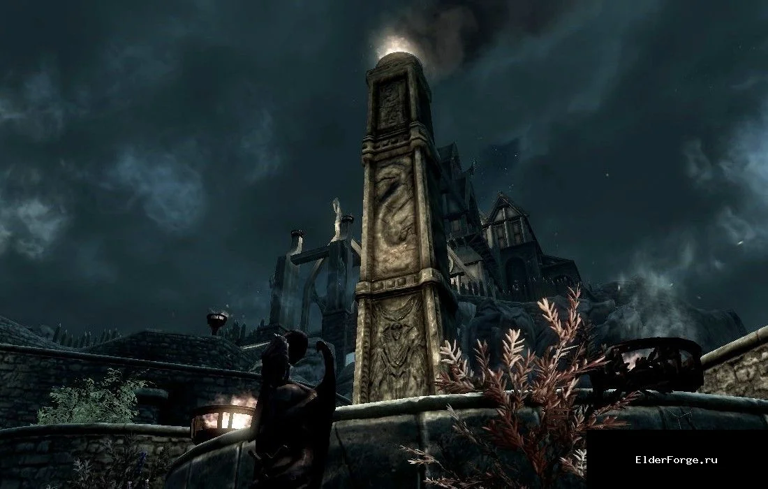 Обложка мода: Вместо статуи Талоса — статуя Акатоша в Вайтране (Skyrim LE)