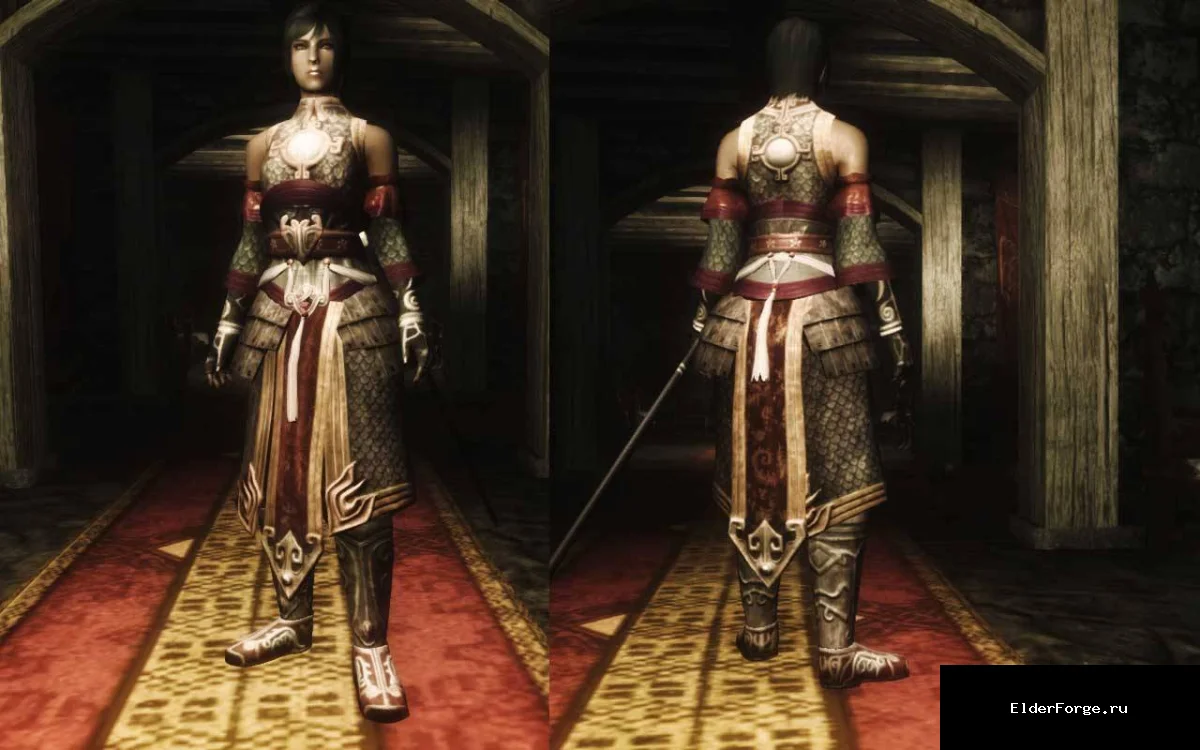 Обложка мода: Восточный набор брони и меч для Skyrim LE – CBBE, крафт в кузнице