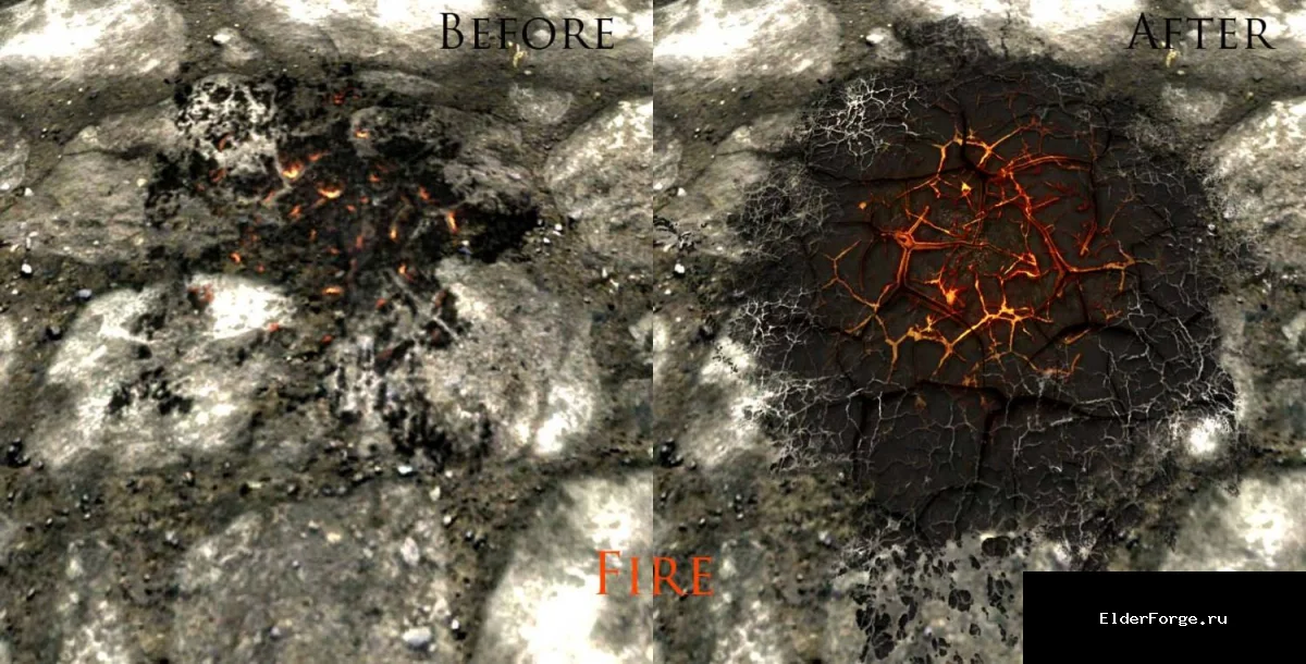 Обложка мода: Воздействие магии на мир в Skyrim LE – следы заклинаний и новые текстуры
