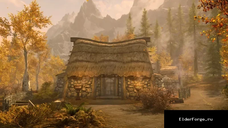 Обложка мода: Хижина Хвост Злокрыса — уютный дом для Драконорожденного в Skyrim SE‑AE