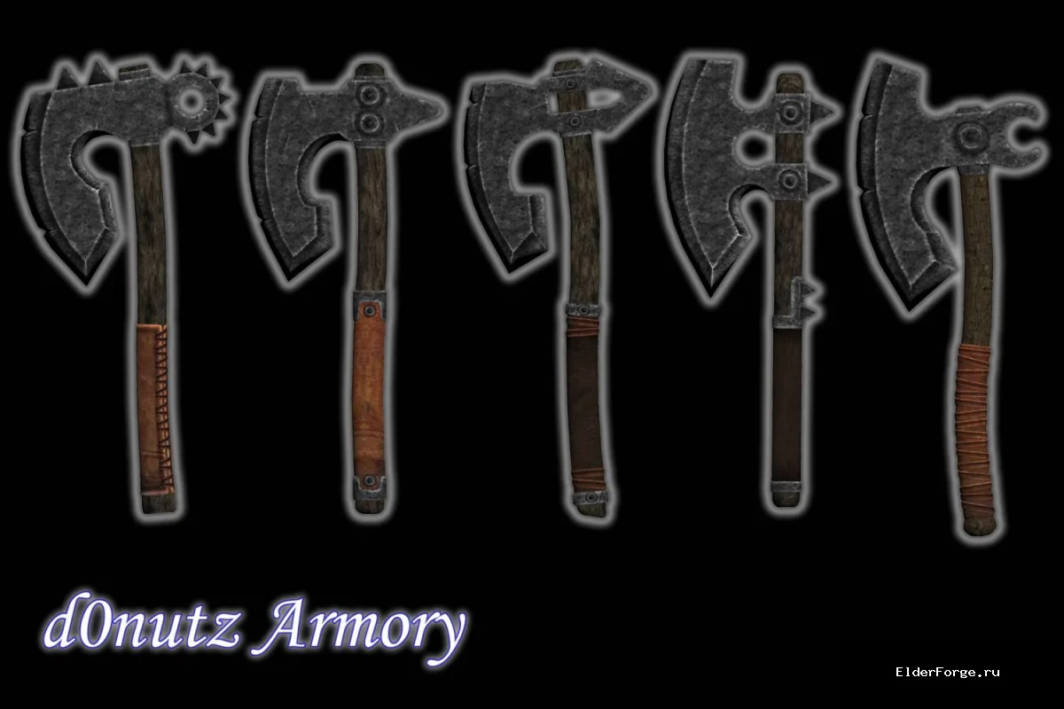 Обложка мода: Железные топоры от d0nutz — новые крафтовые топоры для Skyrim LE