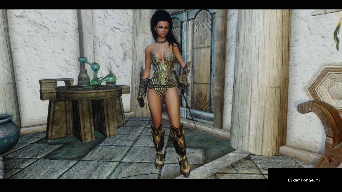 Обложка мода: Женская латная броня для CBBE – стильный набор в Skyrim LE