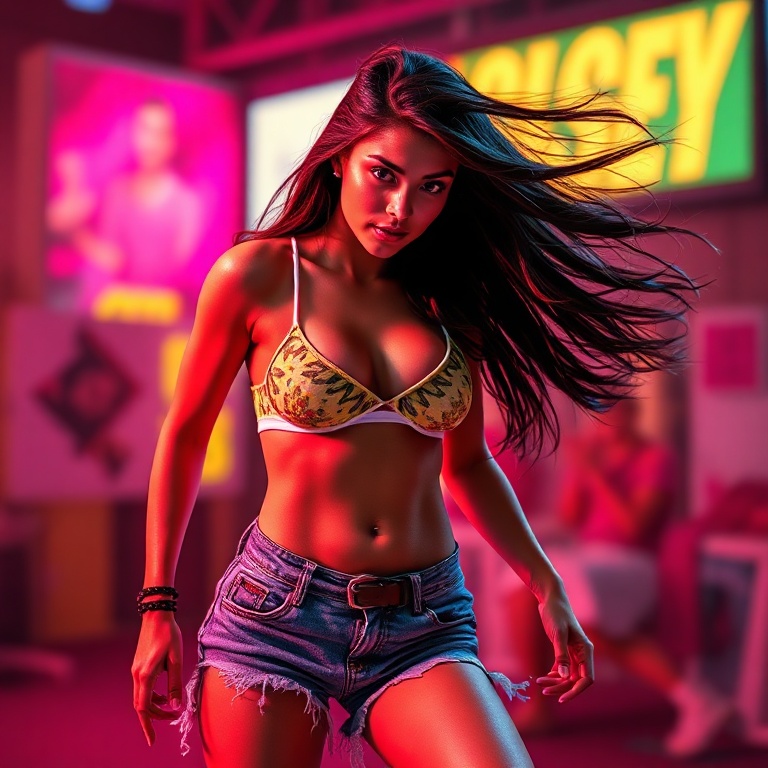 A sexy girl in short cloths